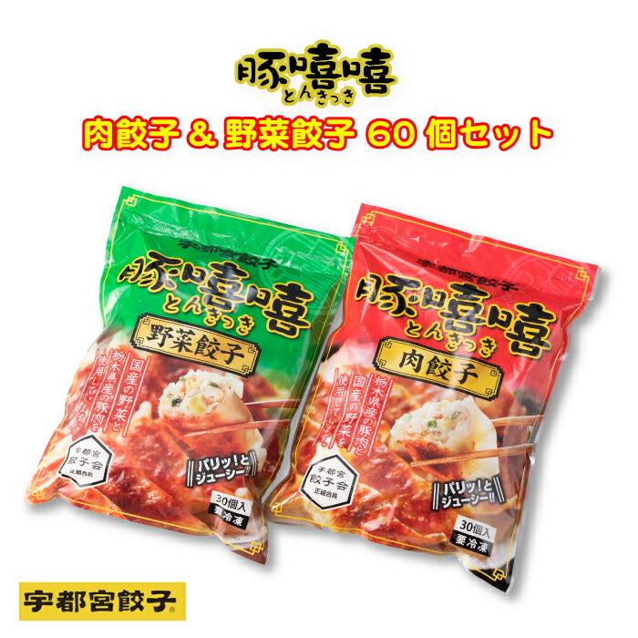 FN01X　豚きっき（とんきっき）肉餃子・野菜餃子　福田屋オンラインストア　60個セット　–