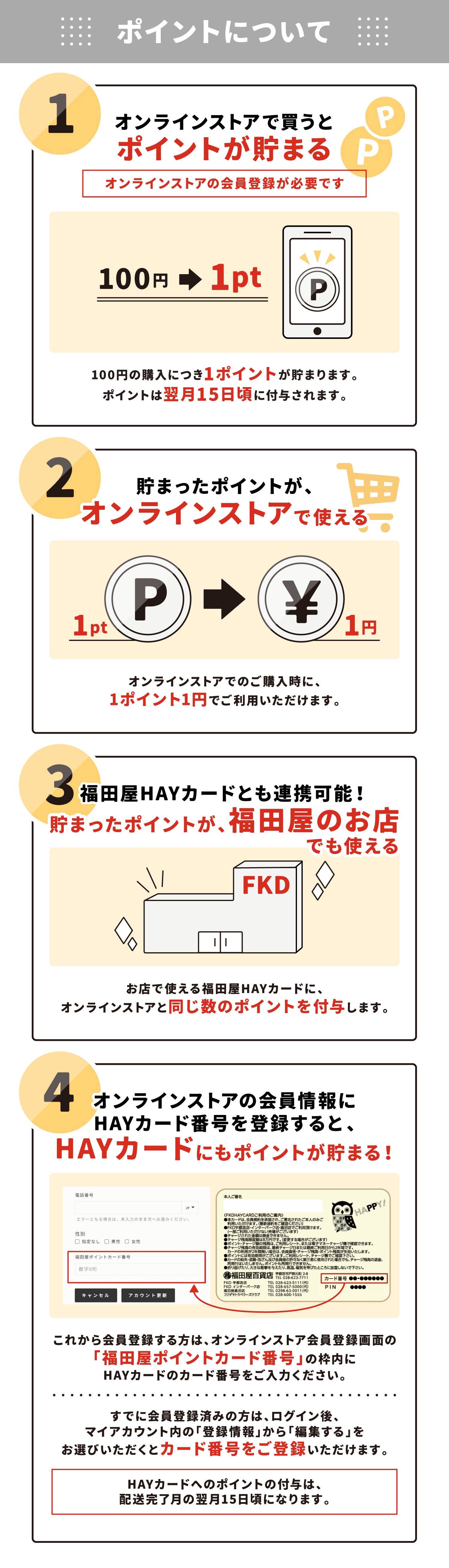 ポイントについて - 福田屋オンラインストア