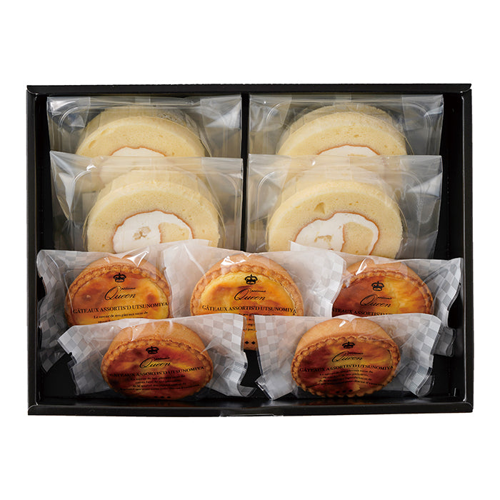 02-01 クイーン洋菓子店 大濱ロール・チーズタルト詰め合わせM F245