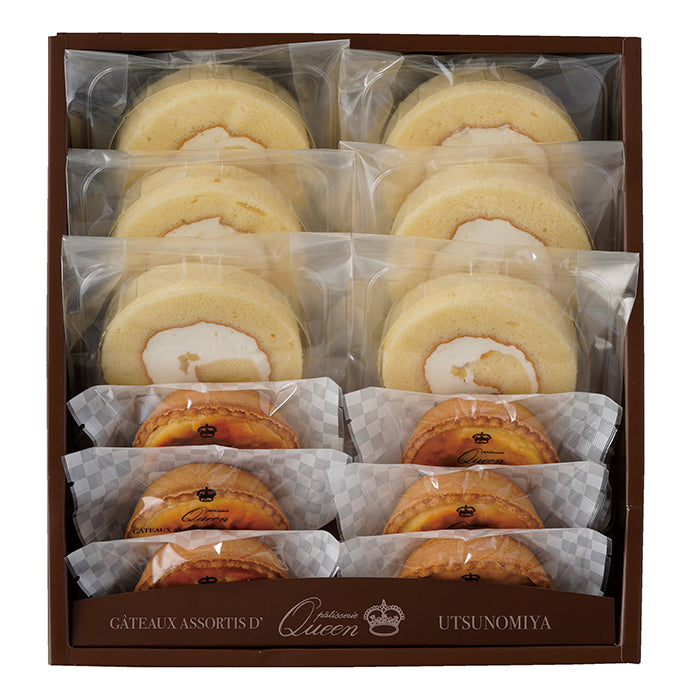 02-02 クイーン洋菓子店 大濱ロール・チーズタルト詰め合わせL F246