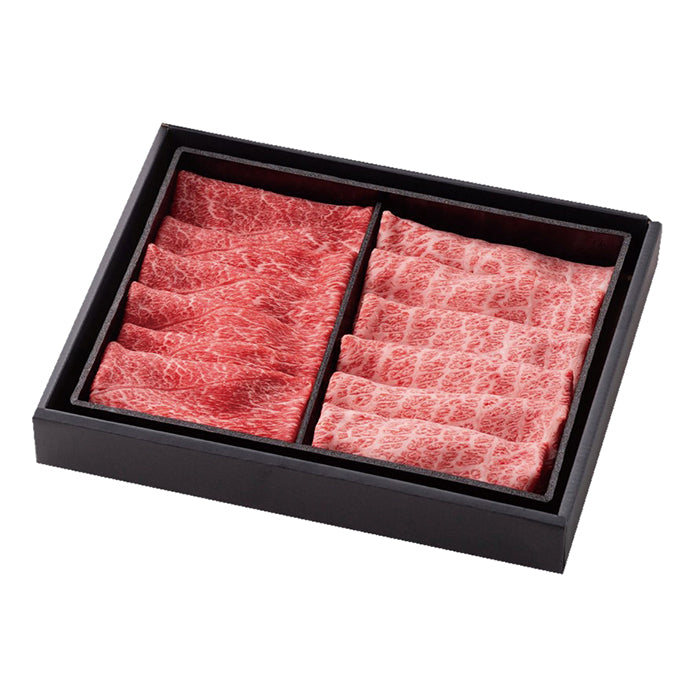 46-06 宮崎牛赤身・霜降り ふたつ盛り焼きしゃぶ F077