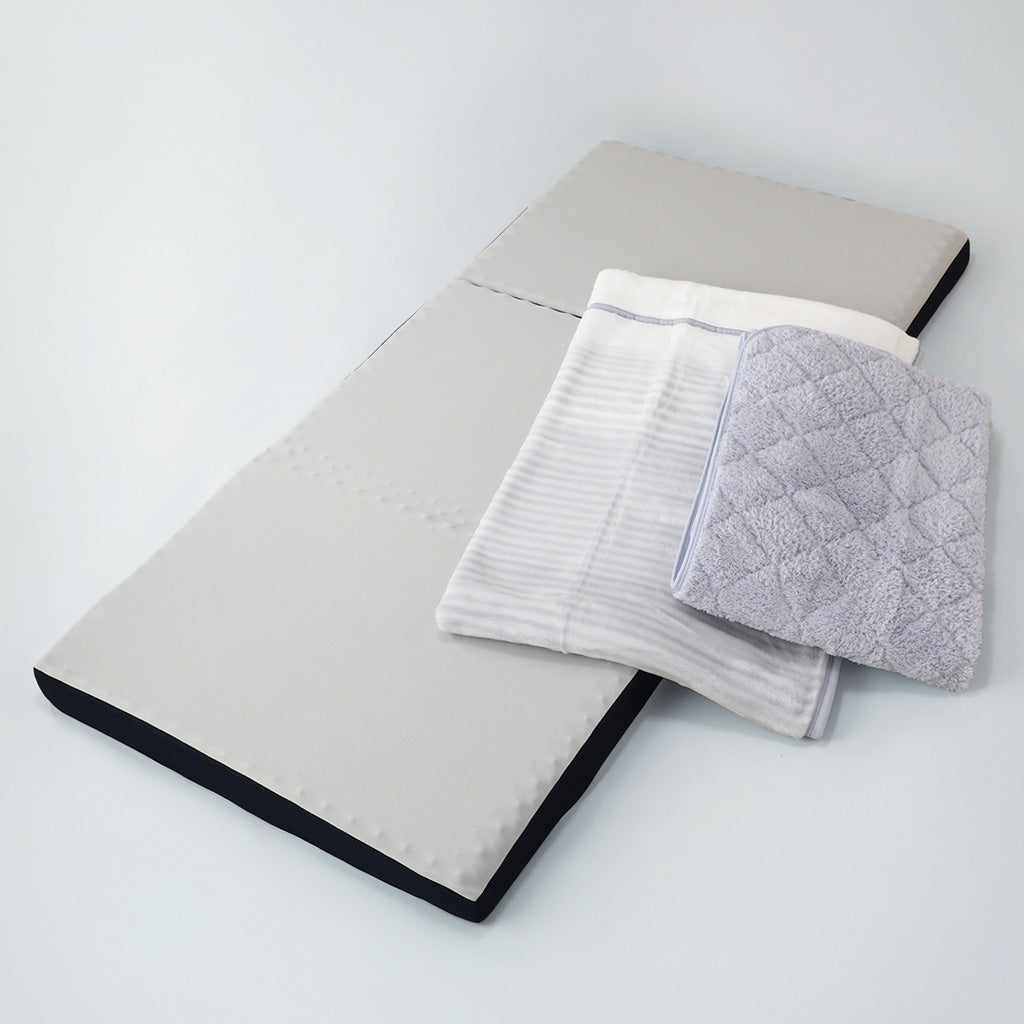 【寝具-7】【ロマンス】体圧分散敷きふとん(3つ折り)3点セットの福袋【あったか毛布・敷きパッド付き】【シングルサイズ】【2026福袋先行予約販売】