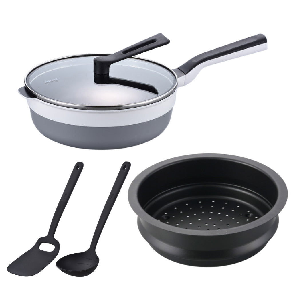 【キッチン-29】レミパンプラス・専用スチーマーセット　WH【2026福袋先行予約販売】