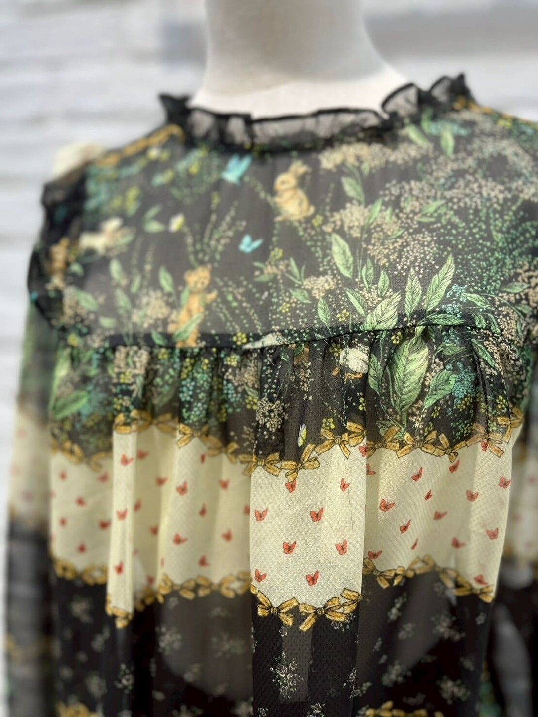 yukiemon | ribbon border blouse3Lサイズ【4675320】12th collection