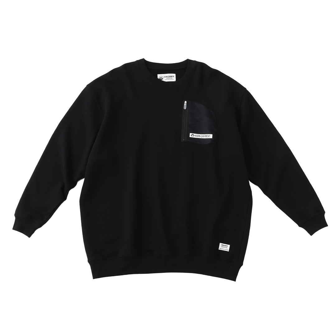 【スポーツ-13】ホーンガーメント　メンズスウェットクルー（ブラック）　　【2026福袋先行予約販売】