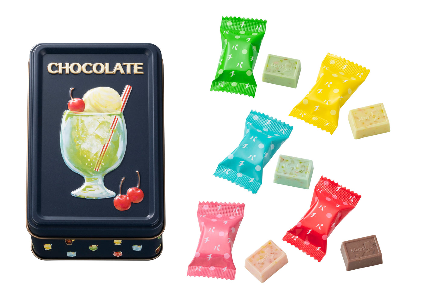 【テスト用】メリーチョコレート | はじけるキャンディチョコレート。 アソートメント缶（ミニ）10個入