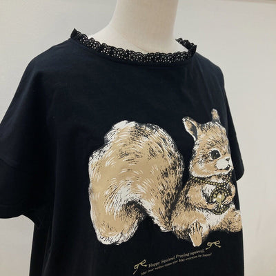 yukiemon | おいのりリス変形Tシャツ【4185110】