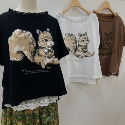 yukiemon | おいのりリス変形Tシャツ【4185110】