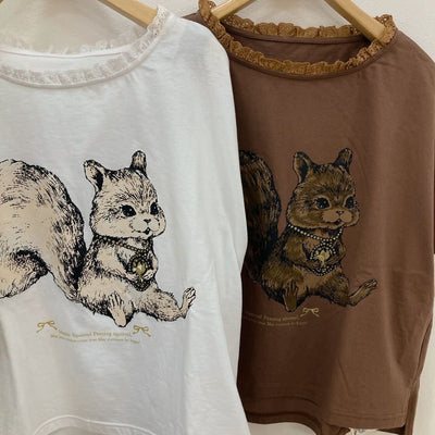 yukiemon | おいのりリス変形Tシャツ【4185110】