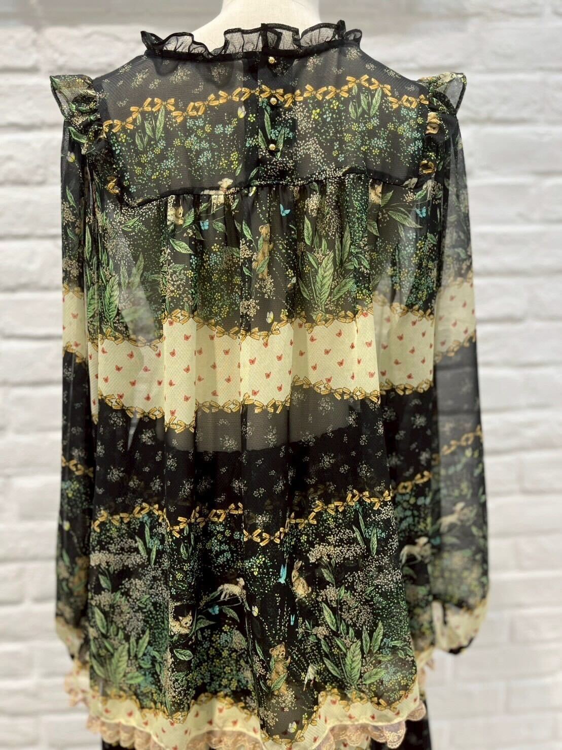 yukiemon | ribbon border blouse【4675320】
