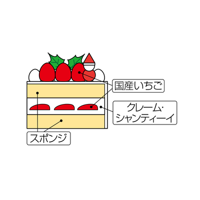 [GB-1] ガトー・ド・ボワイヤージュ | Xmas国産苺のショートケーキ 5号（約15ｃｍ）