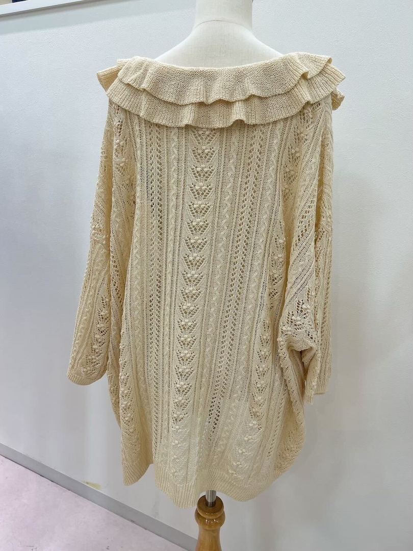 yukiemonかぎ針スワンフリルカーデ（3L）数量限定品 Yukiemon（ユキエモン） | かぎ針スワンフリルカーデ3Lサイズ