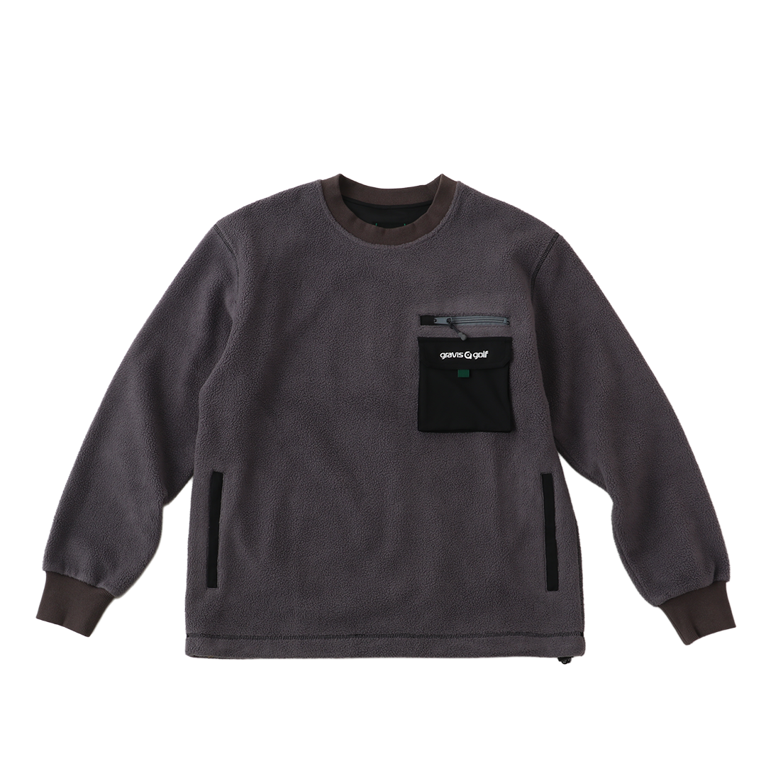 【スポーツ-8】グラビスゴルフ　メンズ　ボアクルー（グレー）【2026福袋先行予約販売】