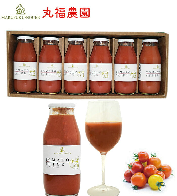 完熟したトマトをまる搾り トマトジュース6本セット ｜ 栃木県産品 鹿沼市 丸福農園 トマト 樹上完熟 ギフト プレゼント 贈り物 FN016