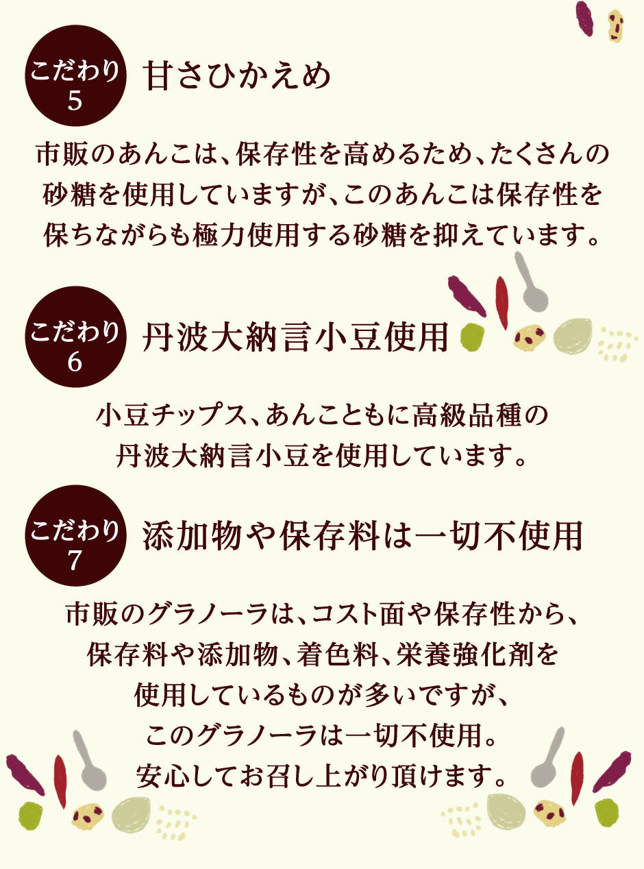 つぶあんが好きすぎて作ってしまった あんこのグラノーラ 4種8個セット ｜ 兵庫県 丹波市 添加物 保存料不使用 丹波大納言小豆 甘さひかえめ プレーン きなこ シナモン カカオ アーモンド 抹茶 黒豆 日本ギフト大賞 朝食 朝ごはん ちょっと贅沢 あん活【本州送料込】